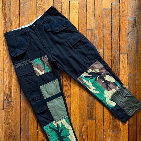 Hamid Holloman Philadelphia Men's Black Green Brown Military Camo Cargo Pants‎ - Picture 2 of 4
